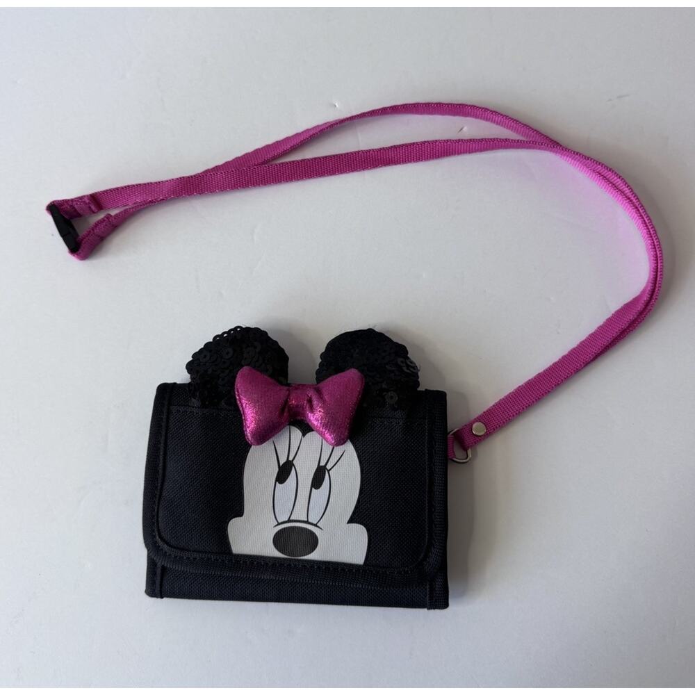 GAP Kids Disney Minnie Mouse Tri-Fold Wallet with lanyard